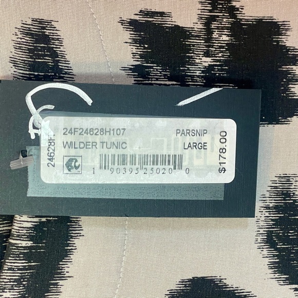 Bryn Walker NWT Large Wilder Tunic Top Blouse Dolman Parsnip Tan Black $178 - Picture 2 of 7